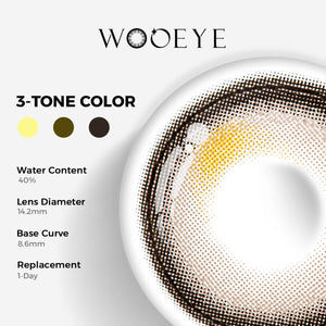 Misty Gray Contact Lenses Color Contacts specifications: 14.2mm diameter, 8.6mm base curve, and 40% water content for daily comfort.