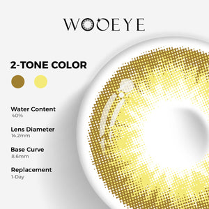 Queen Brown II Contact Lenses Color Contacts specifications: 14.2mm diameter, 8.6mm base curve, and 40% water content for daily comfort.