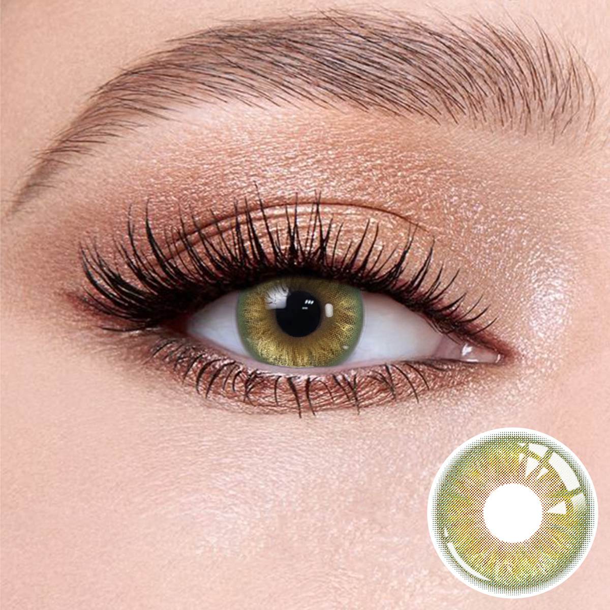 Natural looking Velvet Brown contact lense with soft limbal ring for dark eyes