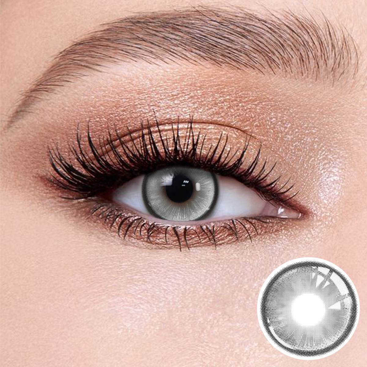 Boston Grey contact lense for brown eyes - Wooeye