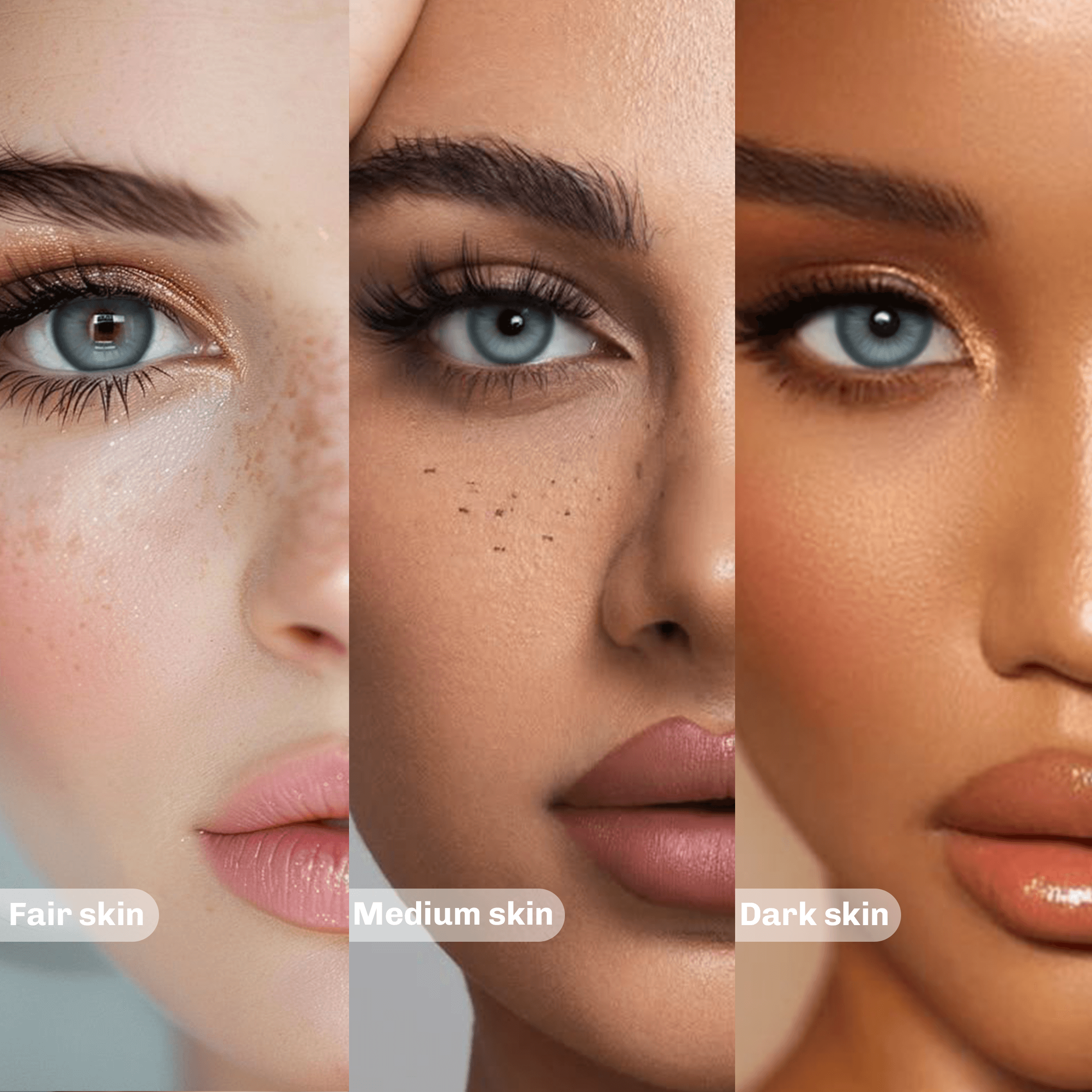 Girls of different skin colors wearing Wooeye Casa Blue Contact Lenses 