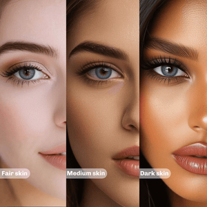 Girls of different skin colors wearing Wooeye Nut Blue Contact Lenses 